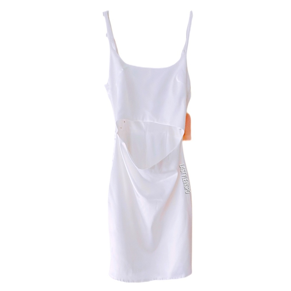 MISSGUIDED New Satin dress Cutout in White. Size 2